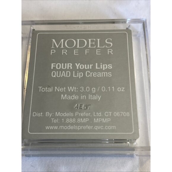 MODELS PREFER Four Your LIPS Quad Lip Creams w/lip brush pink tones shine .11oz - Picture 9 of 9
